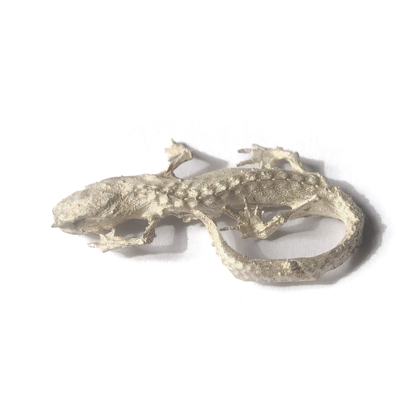 Detailaufnahme des Silberanhängers Froschlurchenliebe, die filigrane Struktur und Form des Lurches sind deutlich sichtbar – Unikat aus traditioneller Handarbeit.